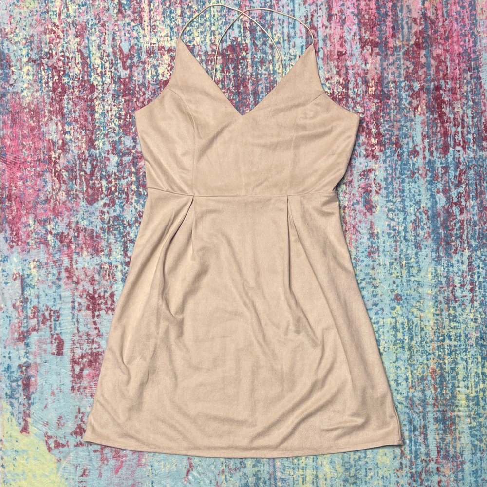 She + Sky Blush Backless V-Neck Strappy Mini Dress